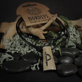 Nordic rune pendant in bone