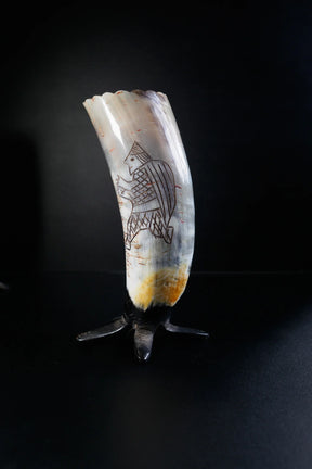 Engraved Horn mug