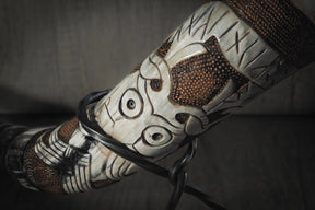 Deep carved horn, Viking Mask