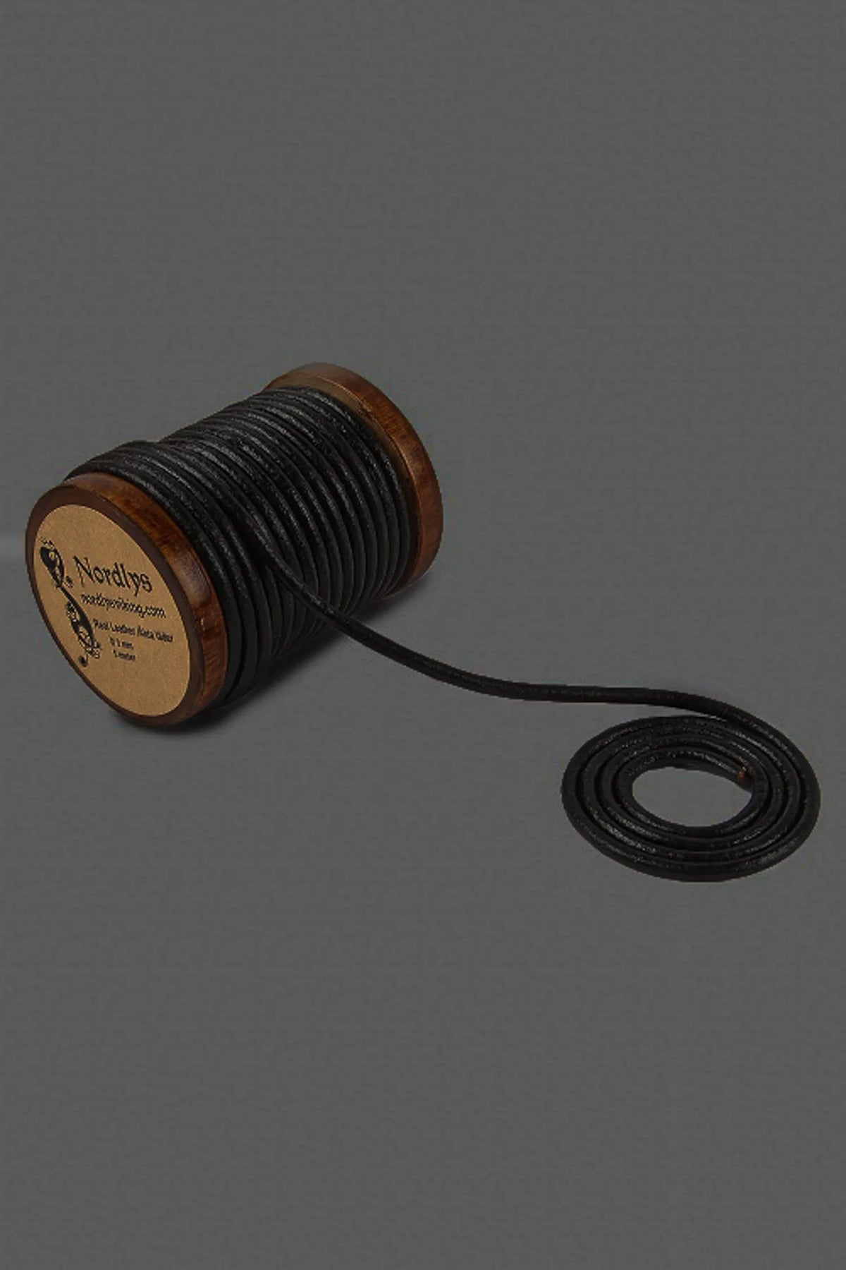 Leather string black, 3mm, 20m