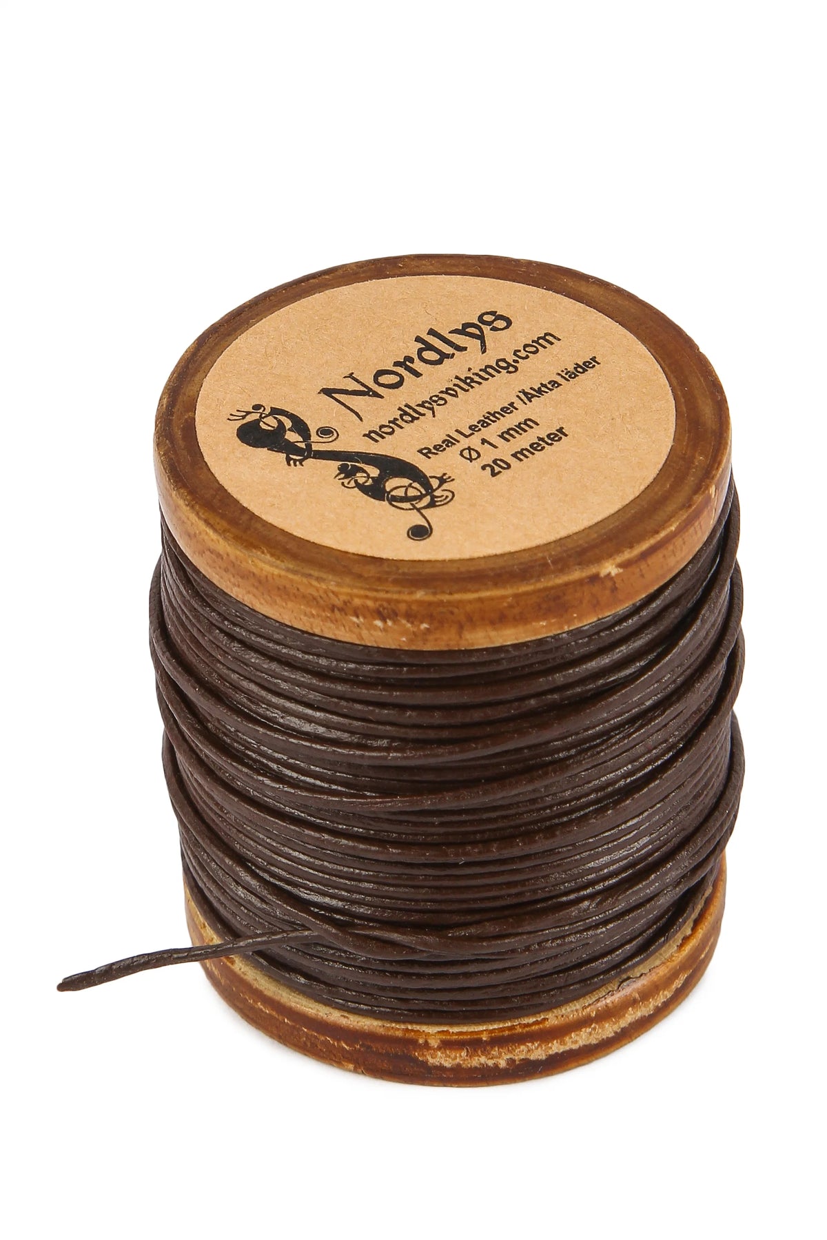 Leather string brown, 1mm, 20m