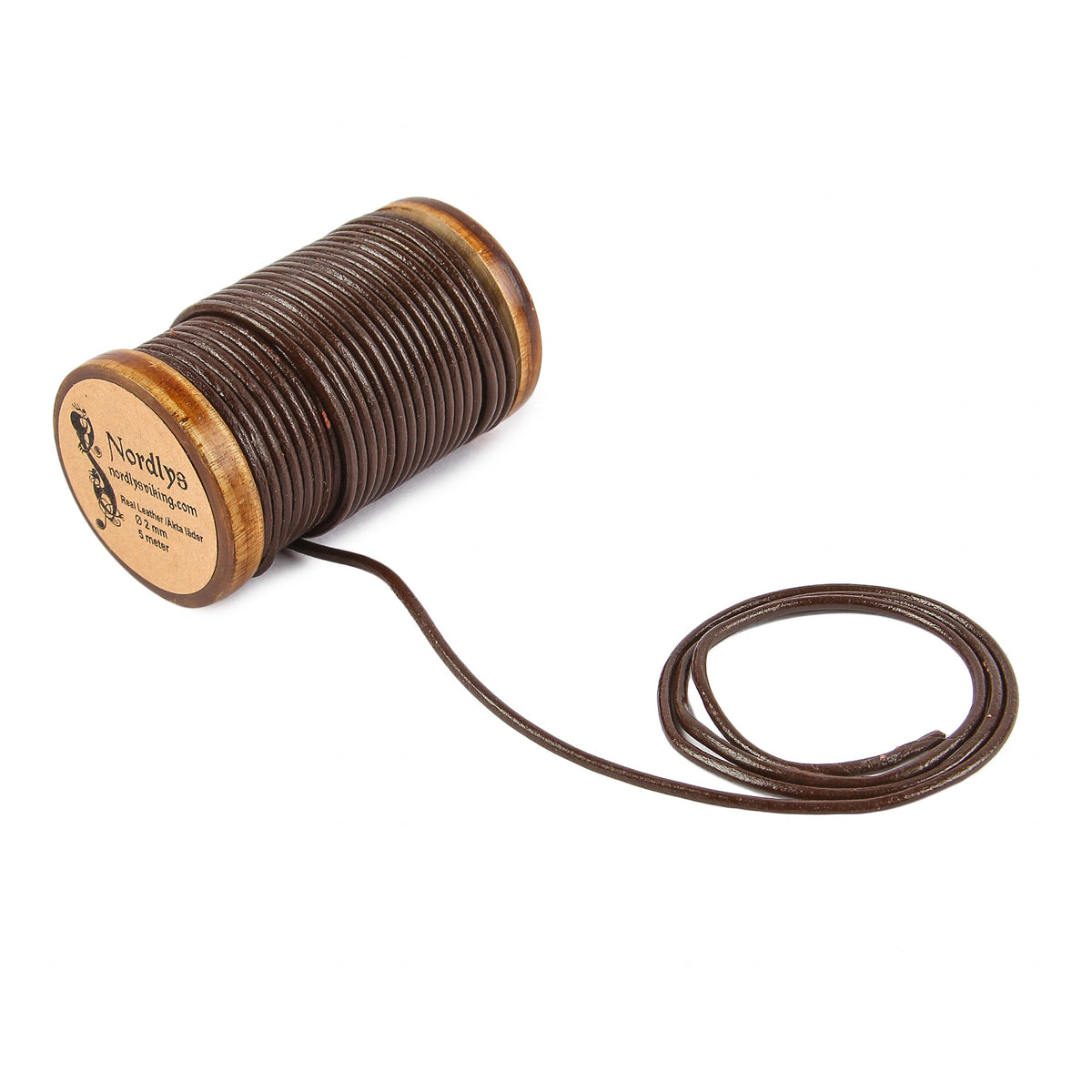 Läderband brun, 2mm, 5m