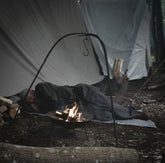 Felted wool blanket, sleeping mat – in use by a campfire in a tent