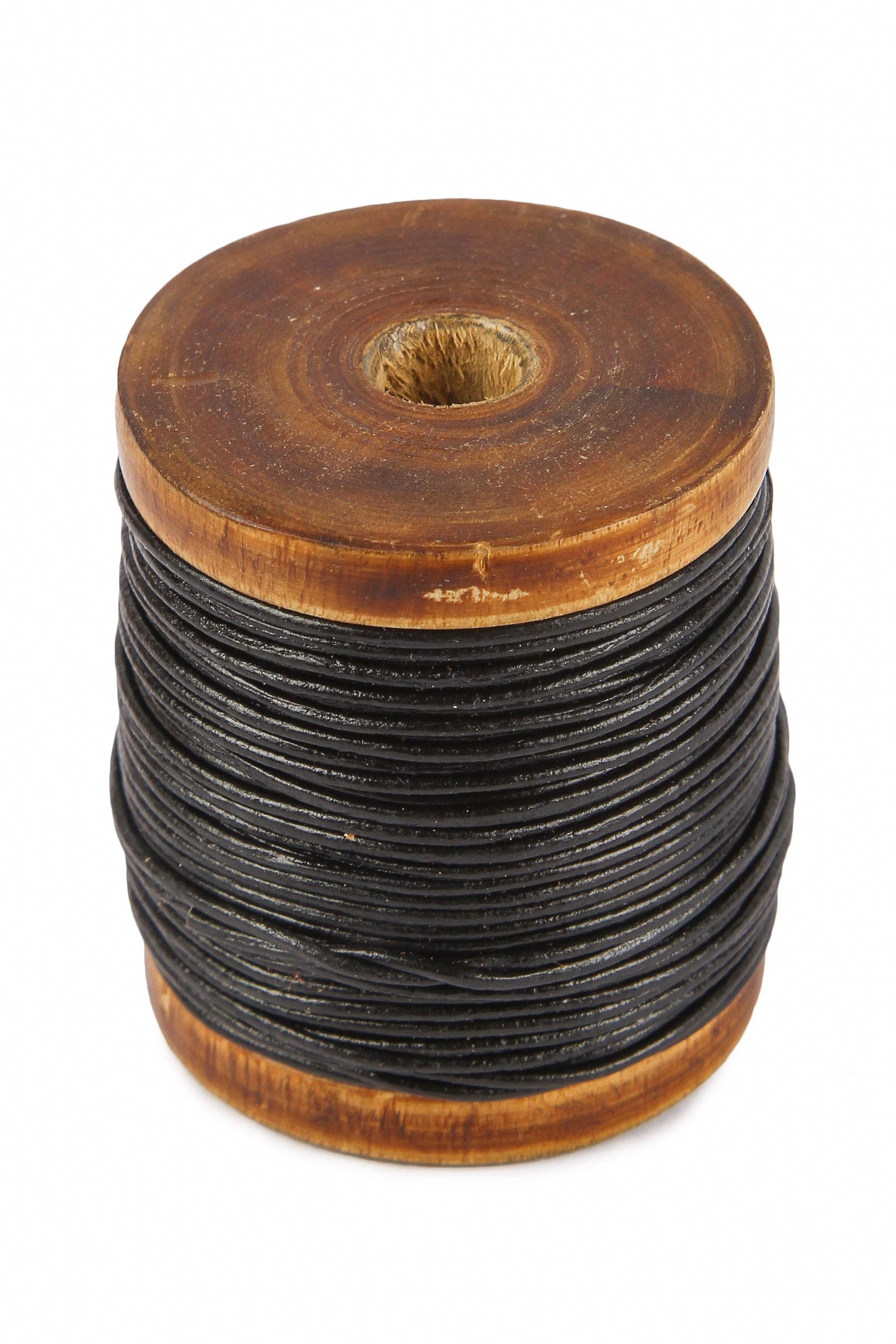 Läderband svart, 20 m, 1 mm
