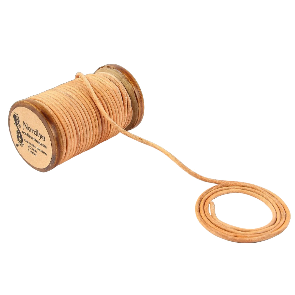 2mm, 5m natural leather string