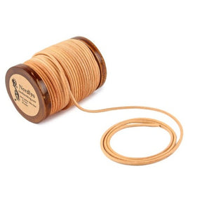 äkta Läderband 2 mm natur lädertråd lädersnöre  wooden spool lether string real