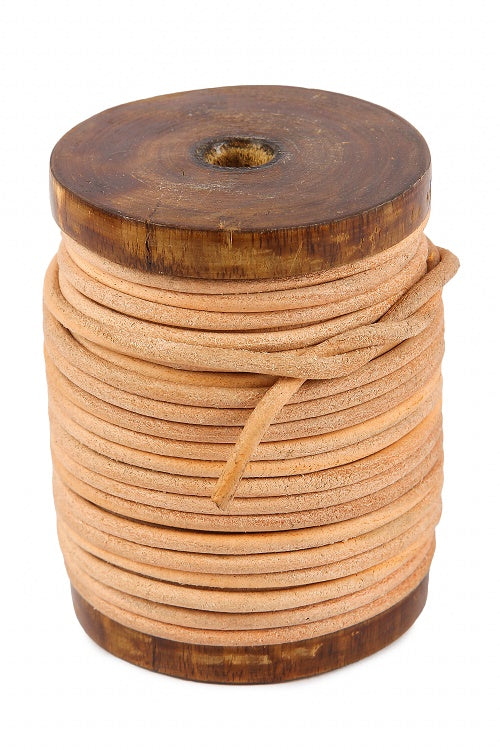 Leather string natural, 3mm, 20m