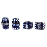 Blue glass bead with decoration