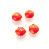 Red glass bead with decor, Rusia
