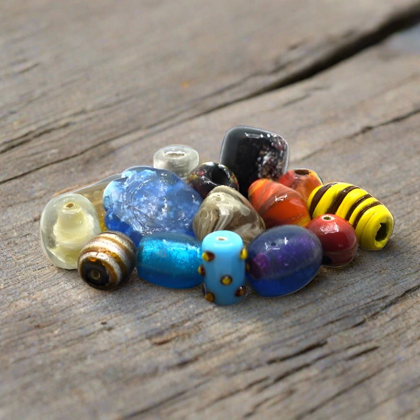 Mixed large glass beads