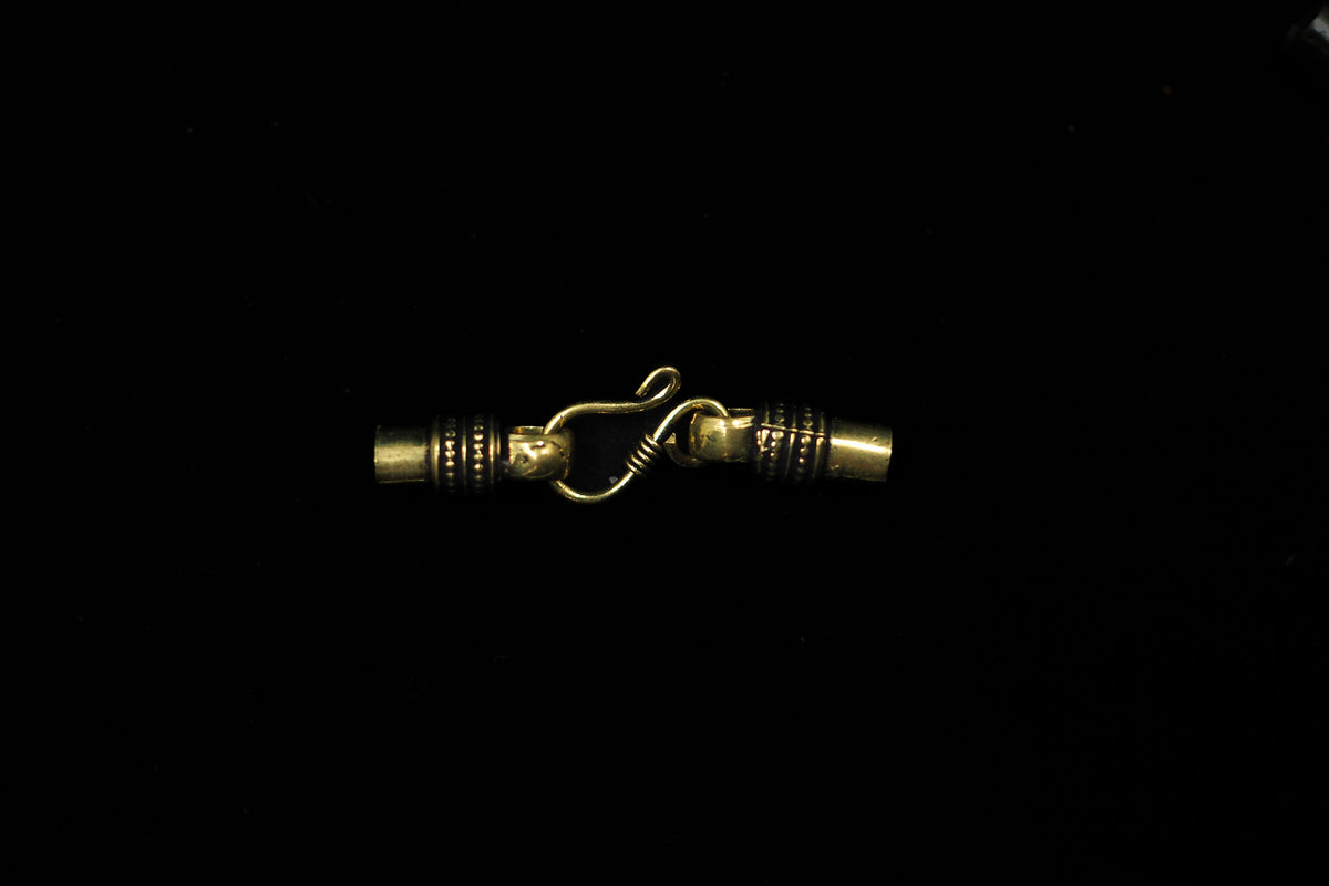 Jewelry lock cylindrical 5mm, Brass / Silverplated