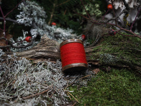 Red embroidery thread 100% wool