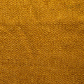 Plant-dyed yellow houndstooth wool fabric