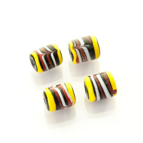 Black glass bead with decoration