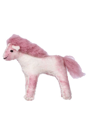 Felted pink doll horse. 100% wool and non toxic dye. Perfect for the little one. Hand made eco-ethic production.
