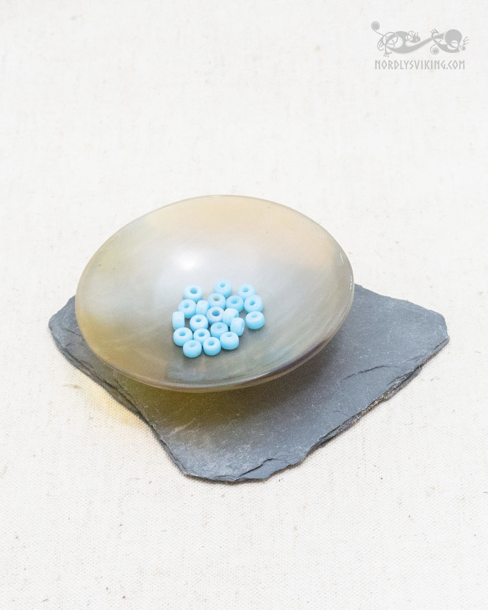 Small Light Blue Glass beads, 20pcs - Birka
