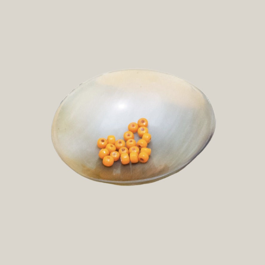 Small orange glass beads, 20 pieces